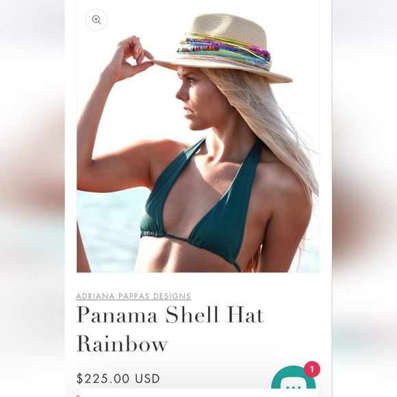 Adrianna Papell Straw Hat with Blue Accents - Picture 4 of 4